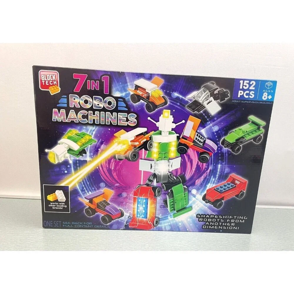 Block Tech 7-in-1 Robo Machines Shape Shifting Robots 152pcs Brick Building